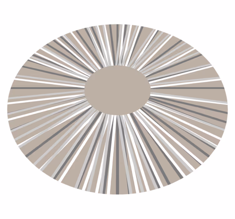 Tapis vinyle géométrique rond motif lignes couleur neutre - TenStickers