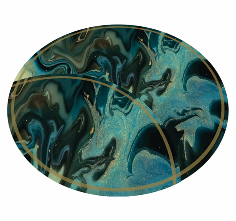 Tapis vinyle rond effet marbre abstrait vert - TenStickers