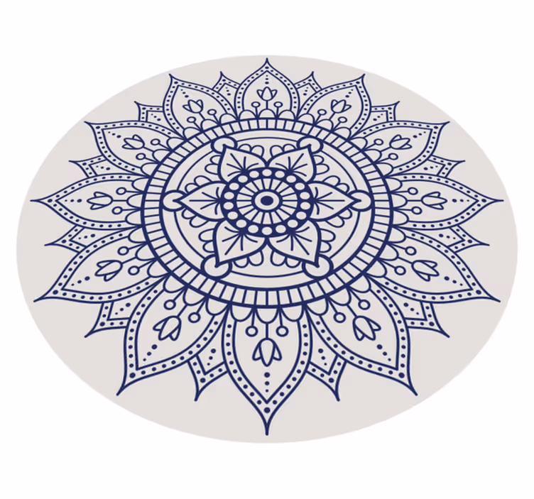 Tapis vinyle salon circulaire décoration mandala - TenStickers