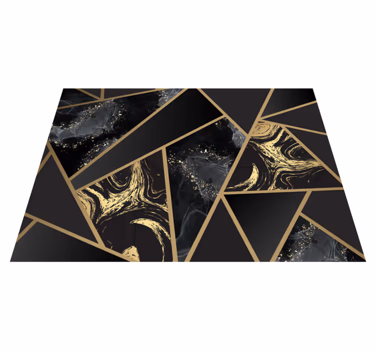 Tapis vinyle géométrique motif formes géométriques marbre - TenStickers