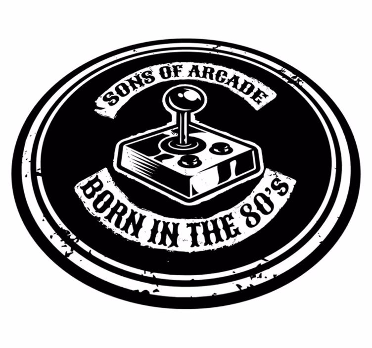 Tapis vinyle citation arcade Nostalgia Born 80s - TenStickers