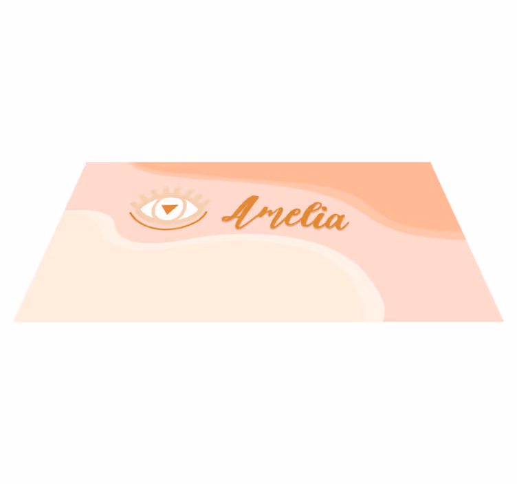 Tapis vinyle avec nom motif œil couleur pastel - TenStickers