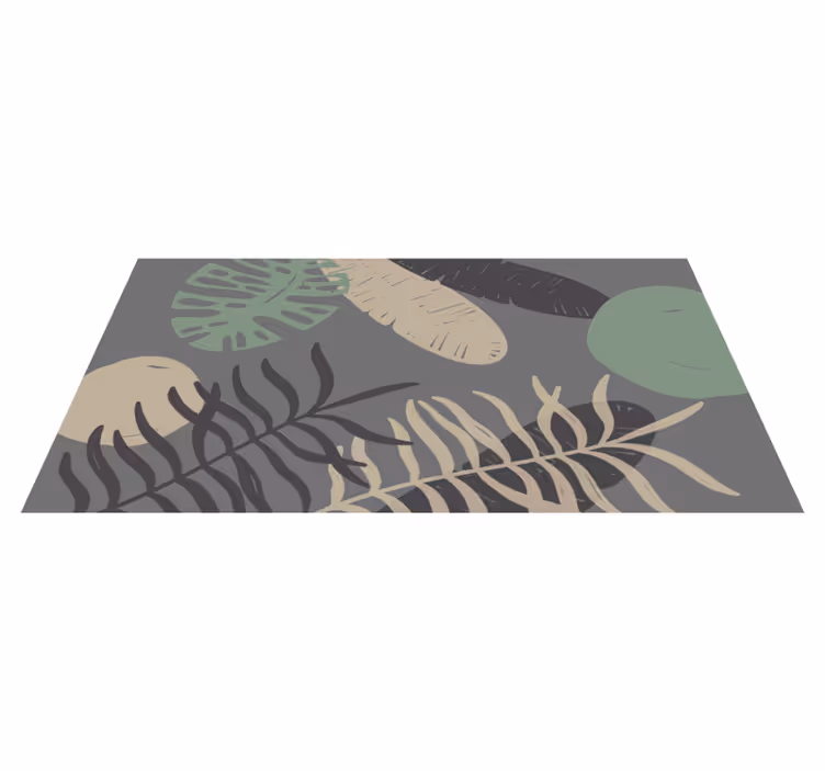 Tapis vinyle fleurs et plantes motif feuilles minimalistes - TenStickers