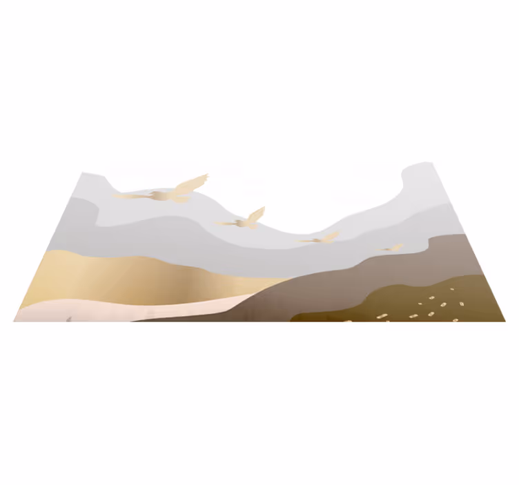 Tapis vinyle animal paysage silhouette d'oiseaux - TenStickers
