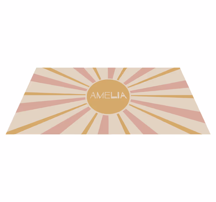 Tapis vinyle avec prénom motif soleil - TenStickers