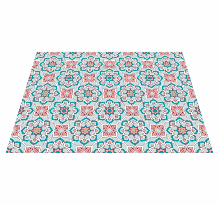 Tapis vinyle mandala motif floral - TenStickers