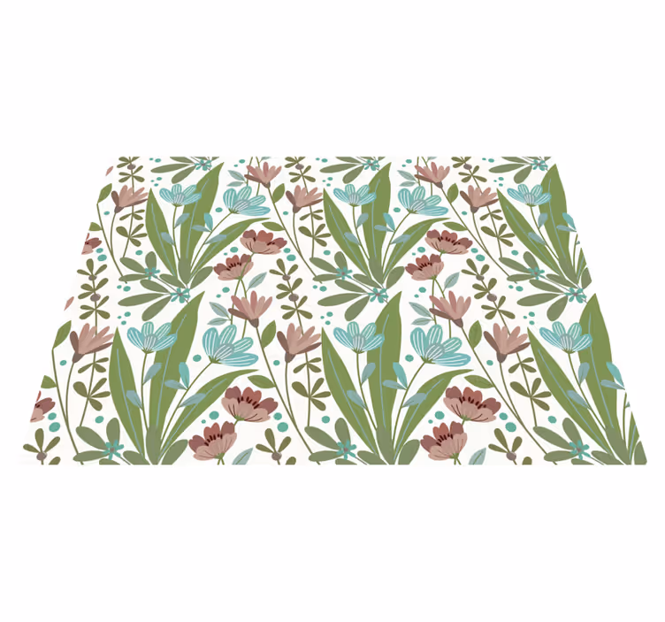 Tapis vinyle salón fleurs dessin floral - TenStickers