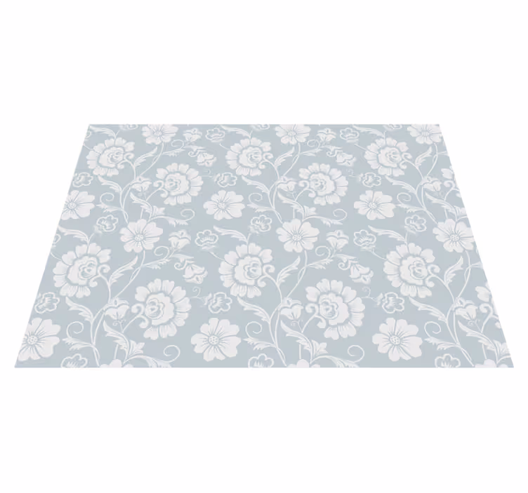 Tapis vinyle fleurs et plantes motif floral rétro - TenStickers