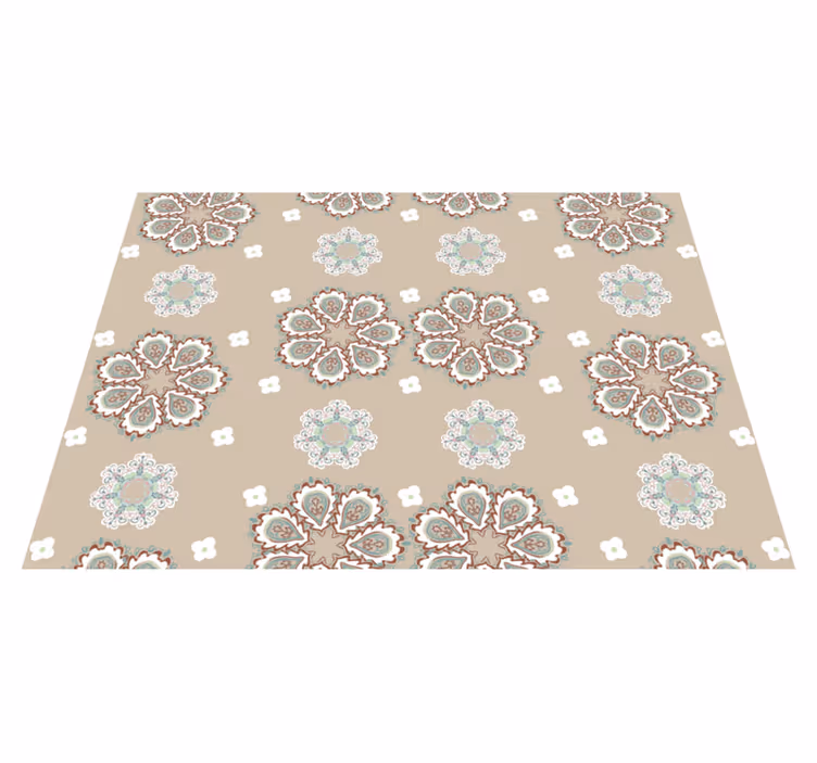 Tapis vinyle fleurs et plantes motif mosaïque florale - TenStickers