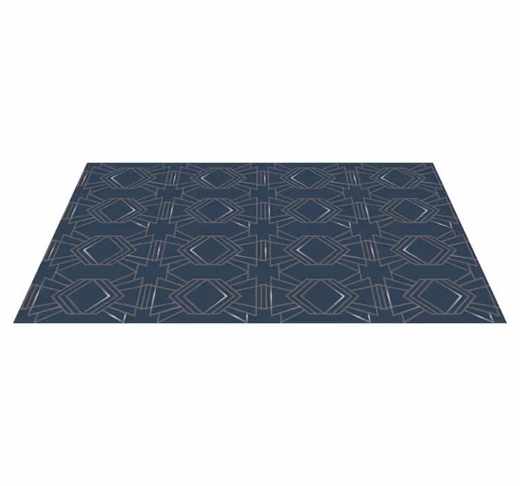 Tapis vinyle géométrique motif géométrique bleu - TenStickers
