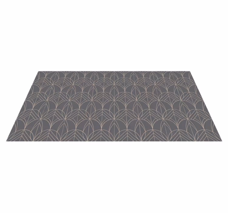 Tapis vinyle géométrique motif symétrique gris - TenStickers
