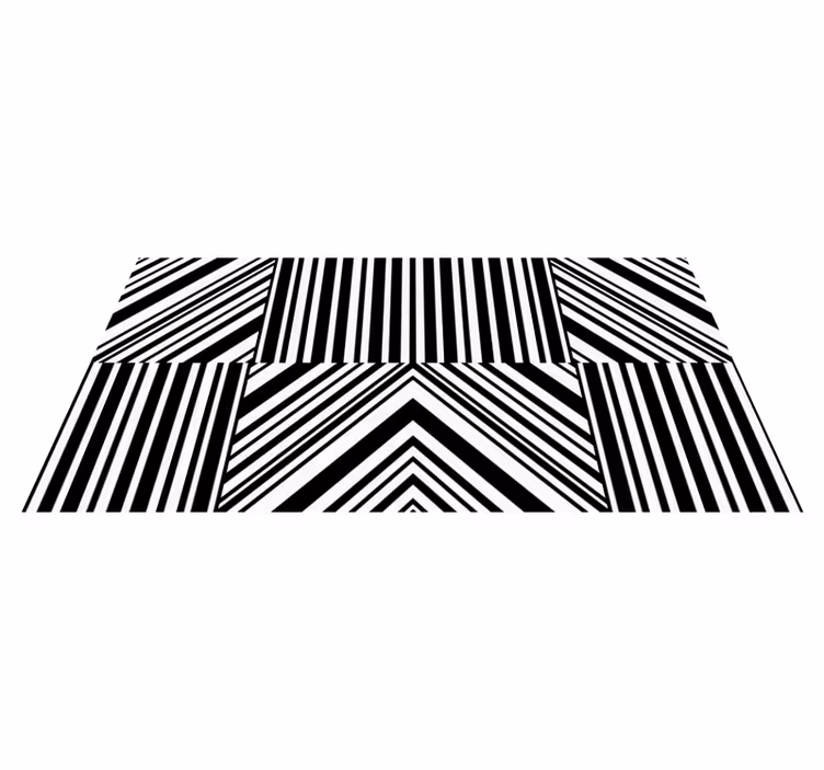 Tapis vinyle salon motif à rayures audacieuses noir et blanc - TenStickers