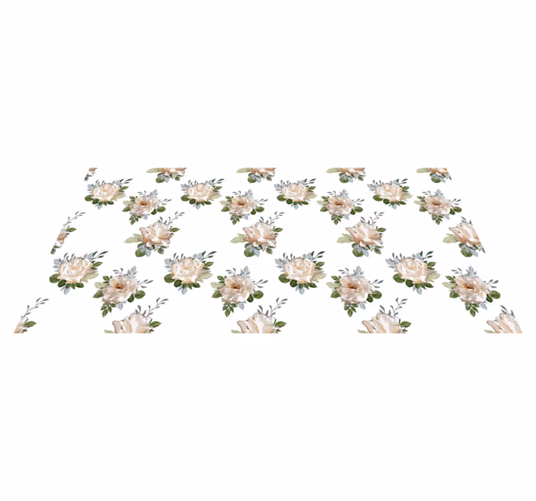 Tapis vinyle fleurs et plantes élégance florale  - TenStickers