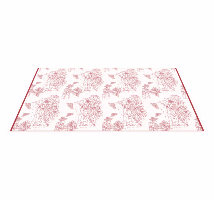 Tapis rétro motif de toile de scène pastorale - TenStickers