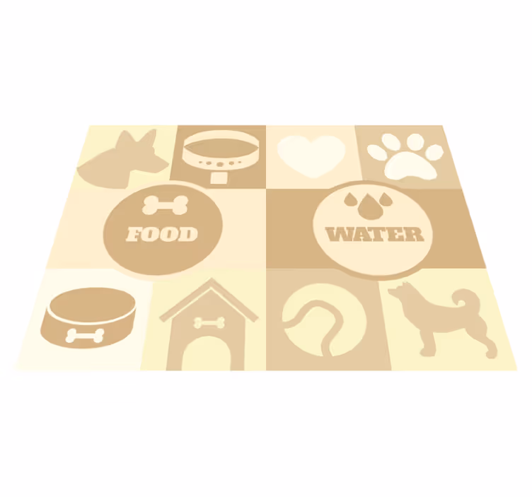 Tapis vinyle Chiens eau et nourriture - TenStickers