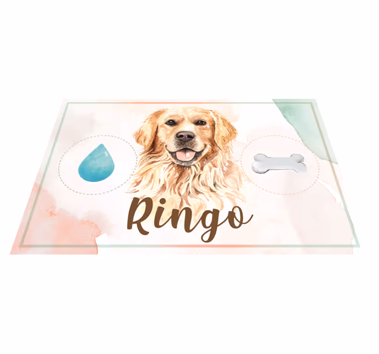 Tapis vinyle Eau et nourriture golden retriever - TenStickers