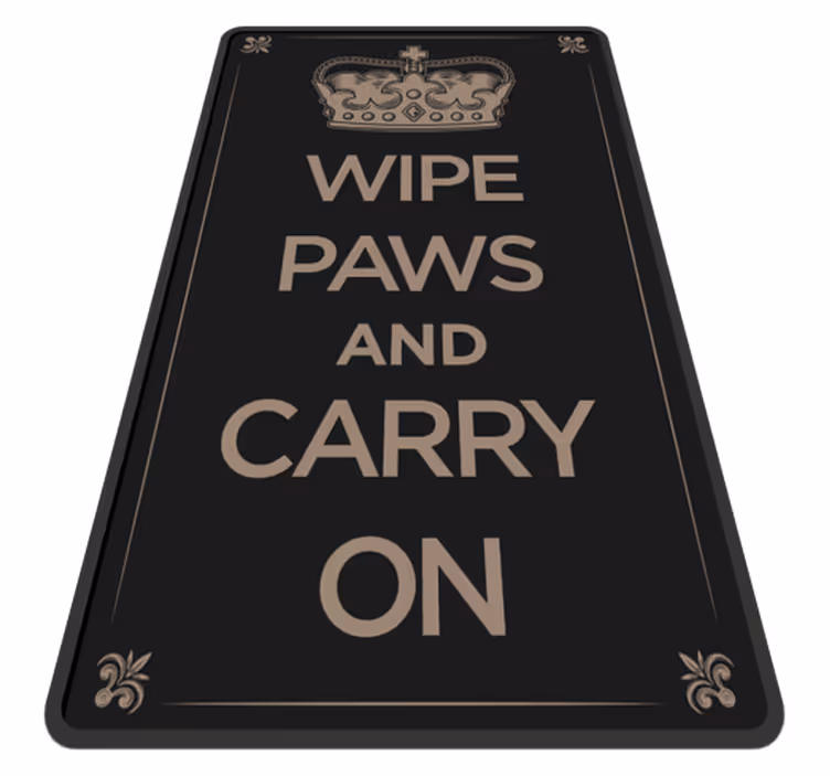 Tapis vinyle Essuyez les pattes et continuez - TenStickers