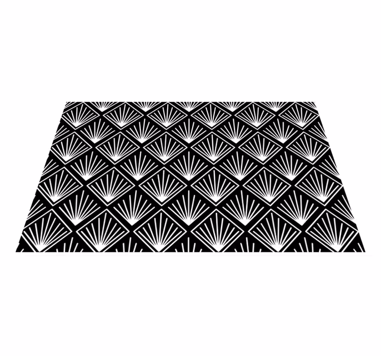 Tapis vinyle Art déco motif noir et blanc - TenStickers