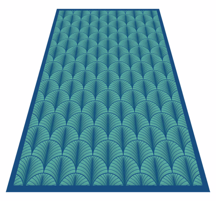 Tapis vinyle Art Déco motif vert et bleu - TenStickers