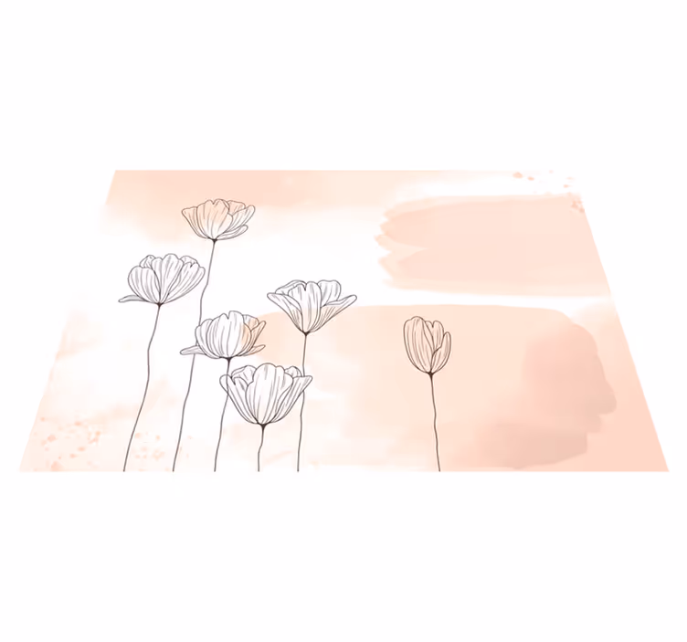 Tapis vinyle Fleurs art minimaliste - TenStickers