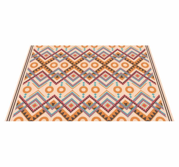 Tapis vinyle ethnique losanges multicolores - TenStickers