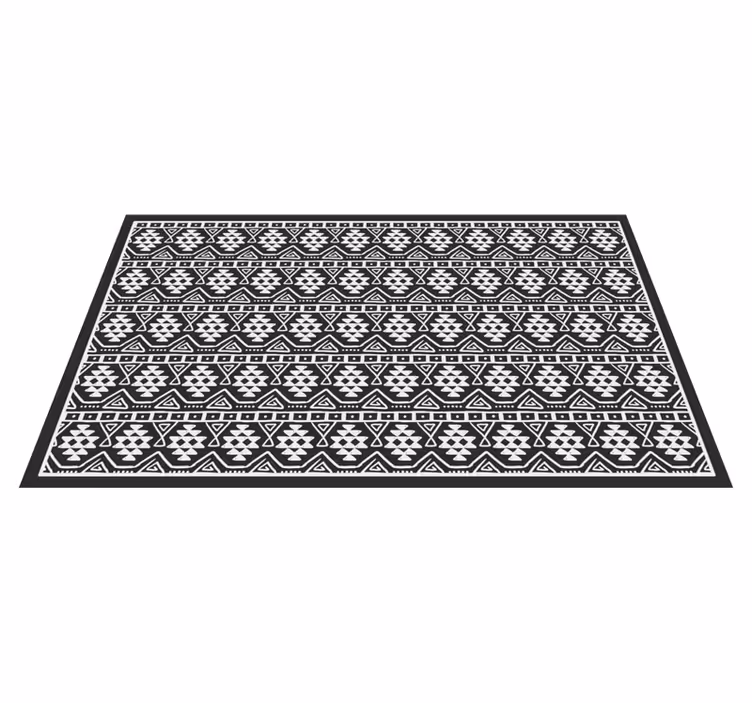 Tapis vinyle Motif bohème noir et blanc - TenStickers
