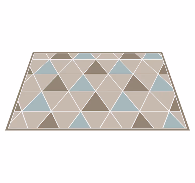 Tapis vinyle minimaliste Triangles couleur beige - TenStickers