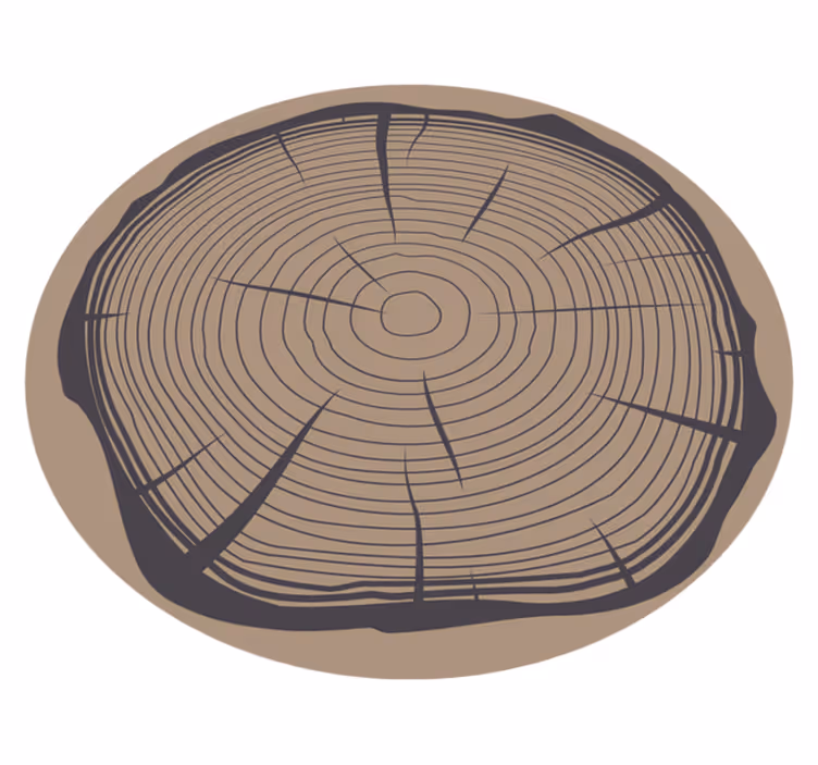 Tapis vinyle retro rondins de bois - TenStickers