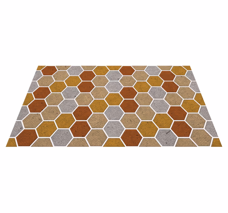 Tapis vinyle geometrique texture nid d'abeilles - TenStickers