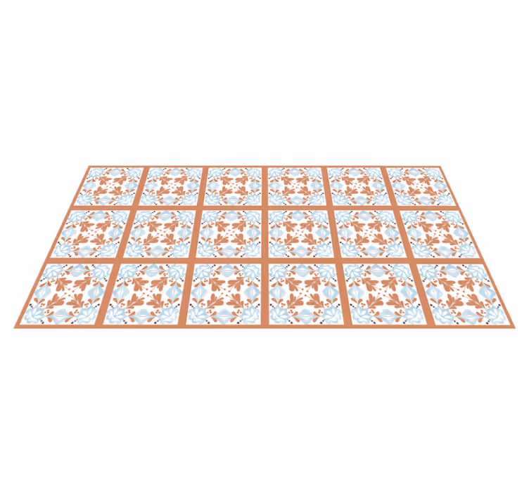 Tapis vinyle motif floral style méditerranéen - TenStickers