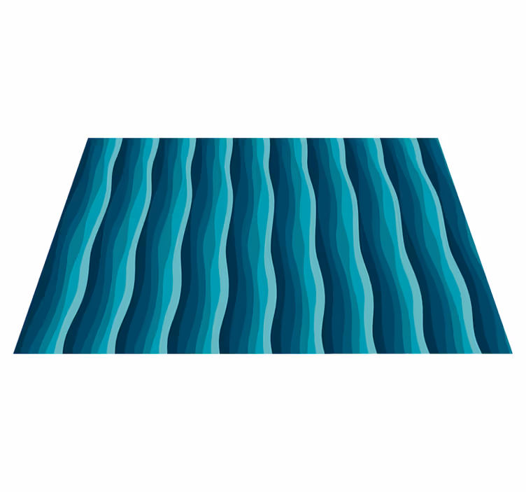 Tapis vinyle salon vagues bleues sereines - TenStickers