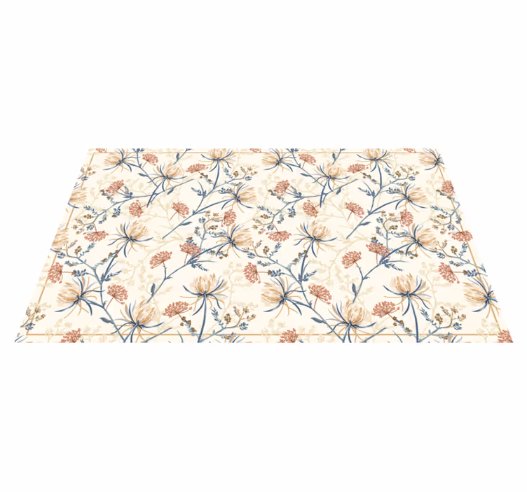 Tapis vinyle fleurs style chinoiserie - TenStickers