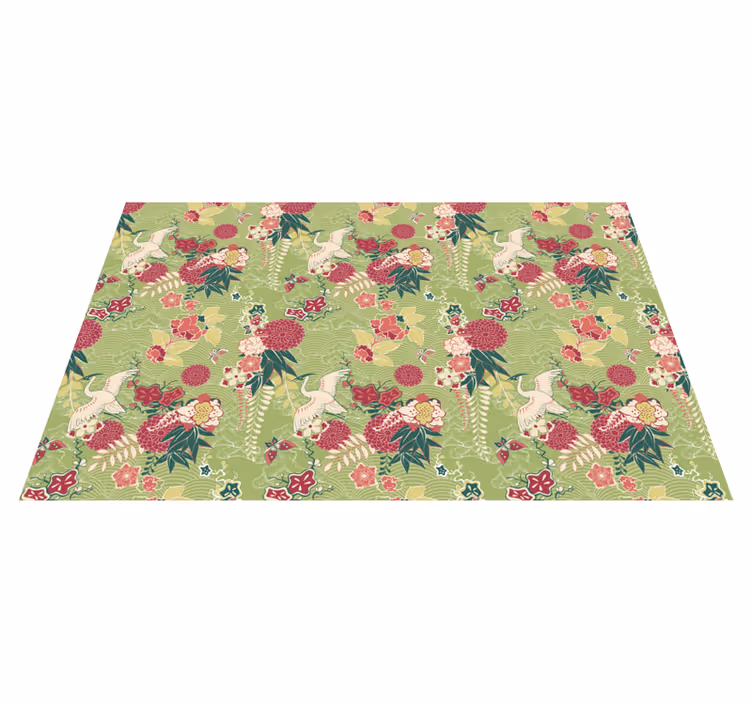 Tapis vinyle soie orientale style chinoiserie - TenStickers