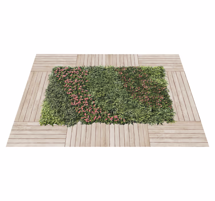 Tapis vinyle jardin vertical avec bois - TenStickers