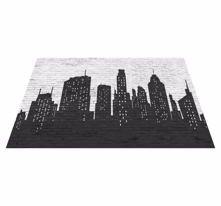 Tapis vinyle ligne d'horizon sur mur en briques - TenStickers