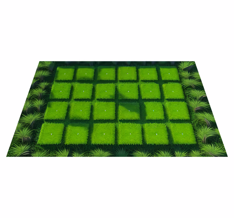 Tapis vinyle jeux vidéo cubes imitation gazon - TenStickers