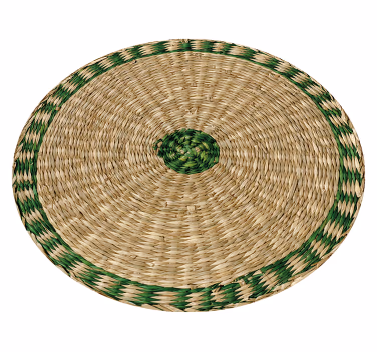 Tapis vinyle effet texture tissée forme ronde - TenStickers