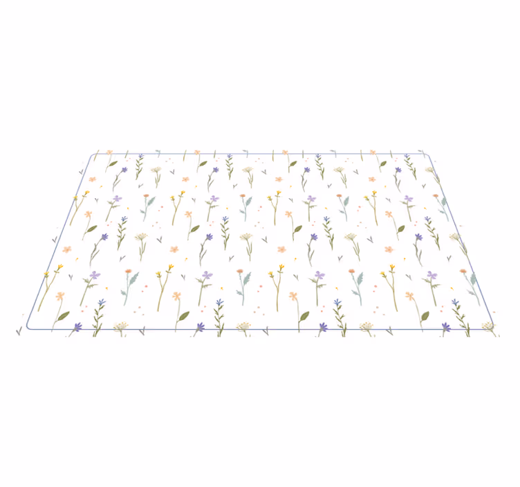 Tapis vinyle floral petites tiges de printemps - TenStickers