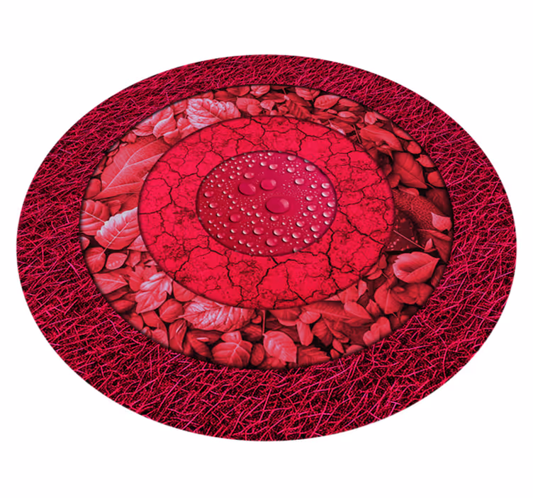 Tapis vinyle rond effet textures magenta - TenStickers