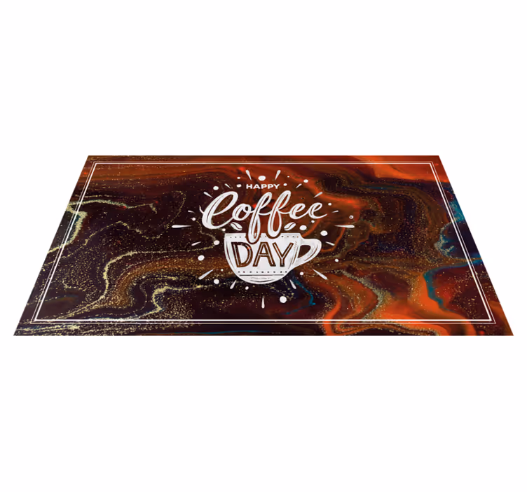 Tapis vinyle café effet marbre - TenStickers