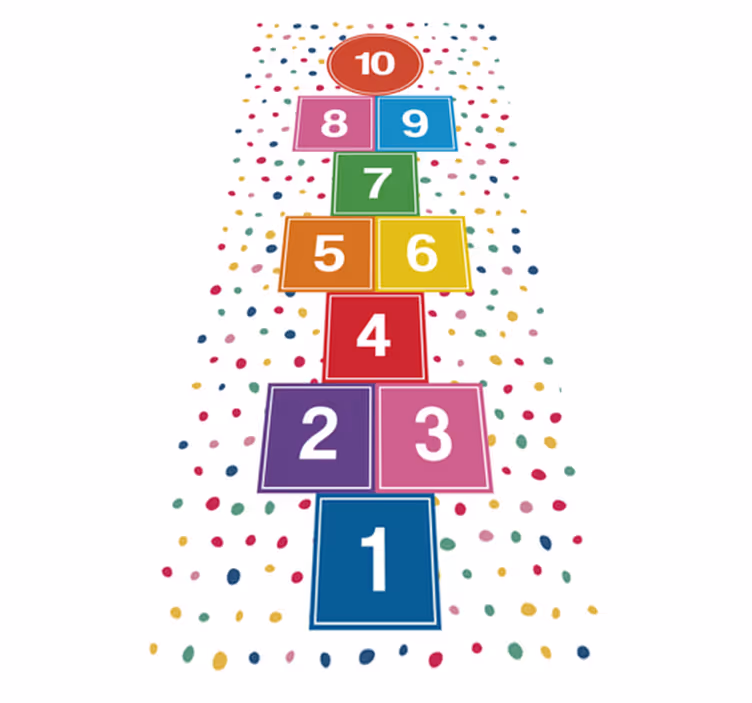Tapis de jeu marelle colorée - TenStickers