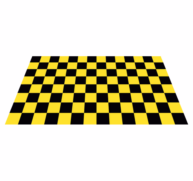 Tapis vinyle plateau d'échecs jaune et noir - TenStickers