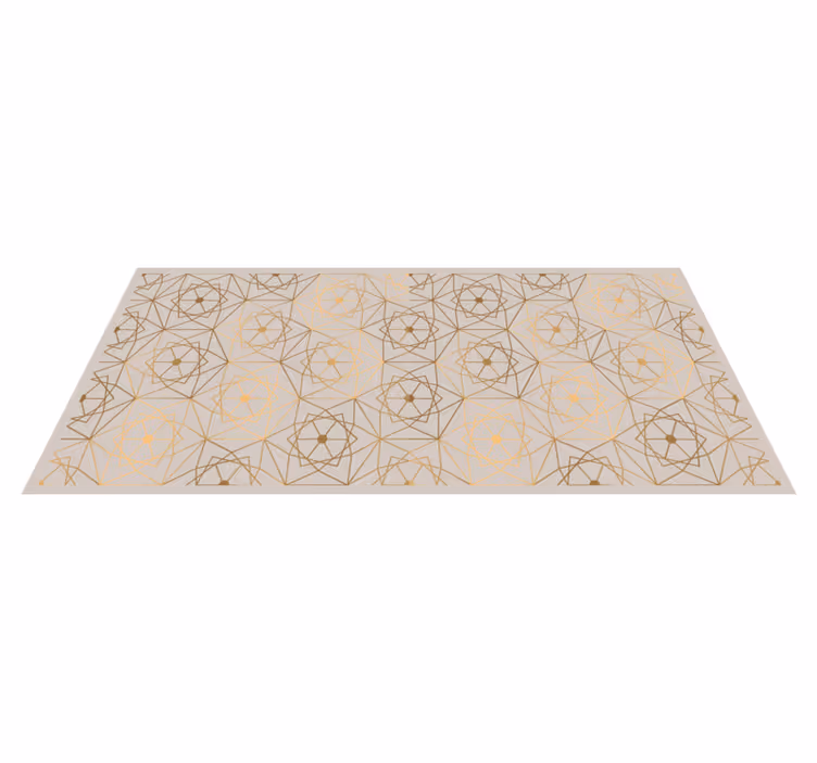 Tapis vinyle formes géométriques or - TenStickers