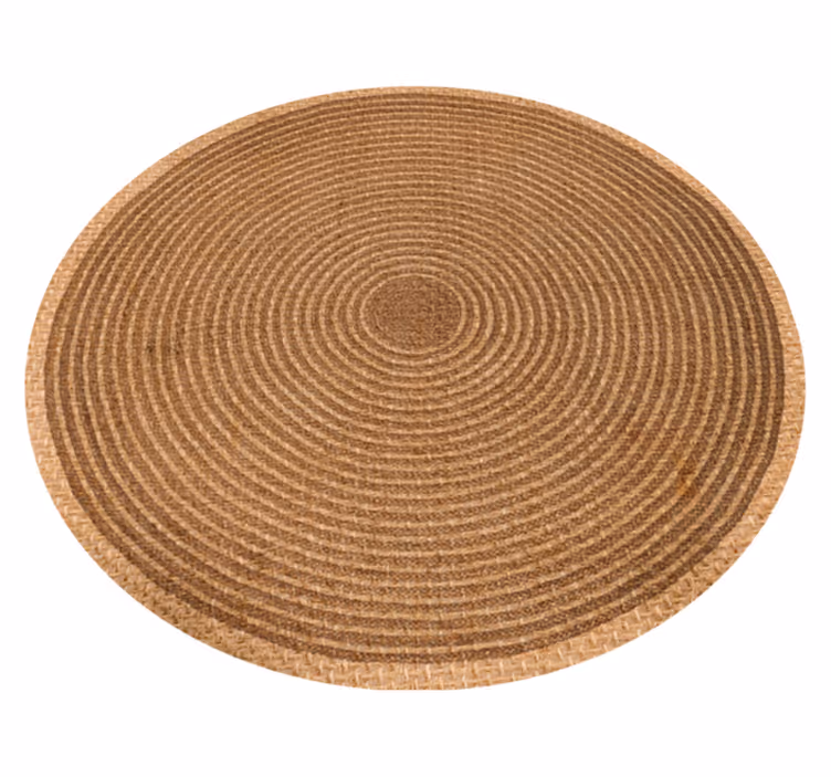 Tapis nordique texture de jute circulaire - TenStickers