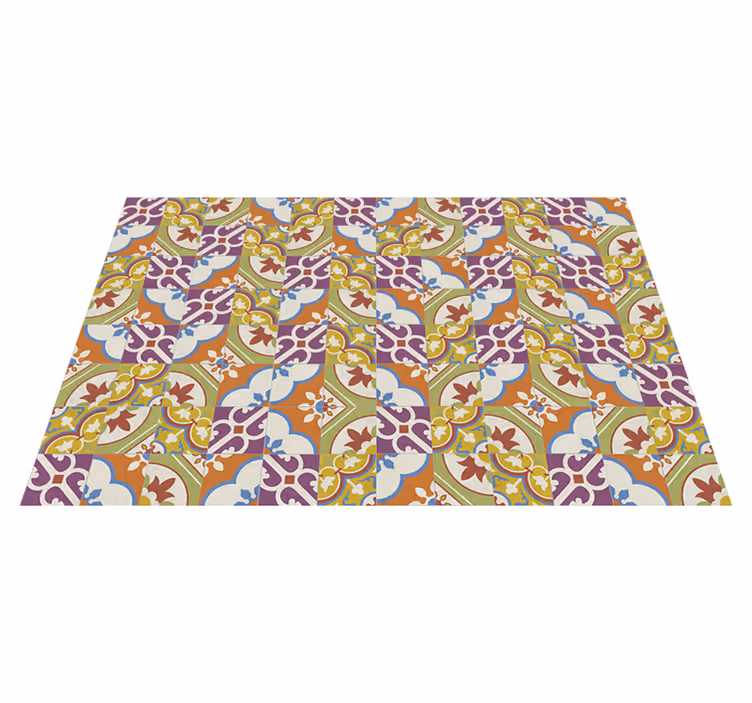 Tapis rétro modèle de carreaux ornementaux - TenStickers