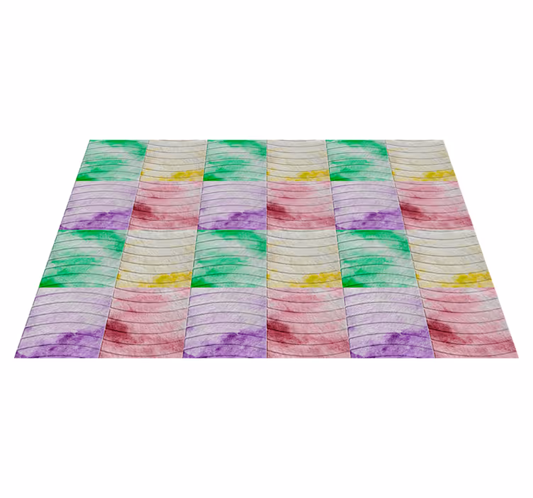 Tapis vinyle salon pavés des Ramblas colorés - TenStickers