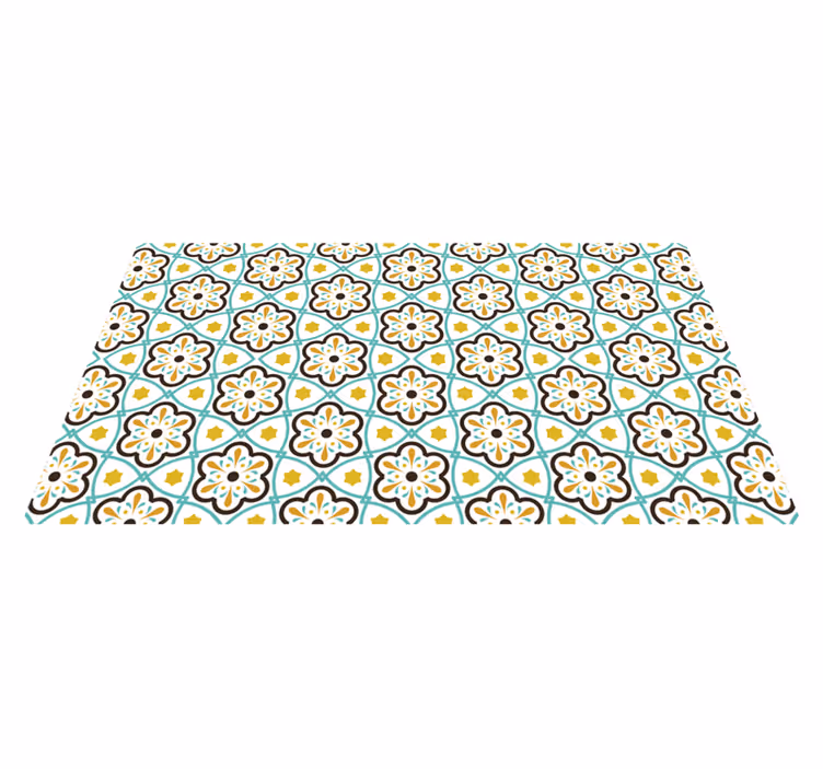 Tapis carreaux de ciment inspiration florale - TenStickers