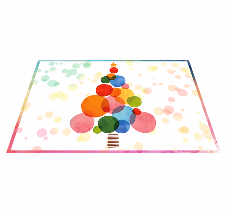 Tapis vinyle sapin de Noël aquarelle - TenStickers