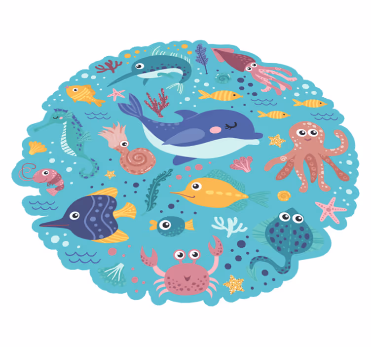 Tapis vinyle illustrations de poissons - TenStickers