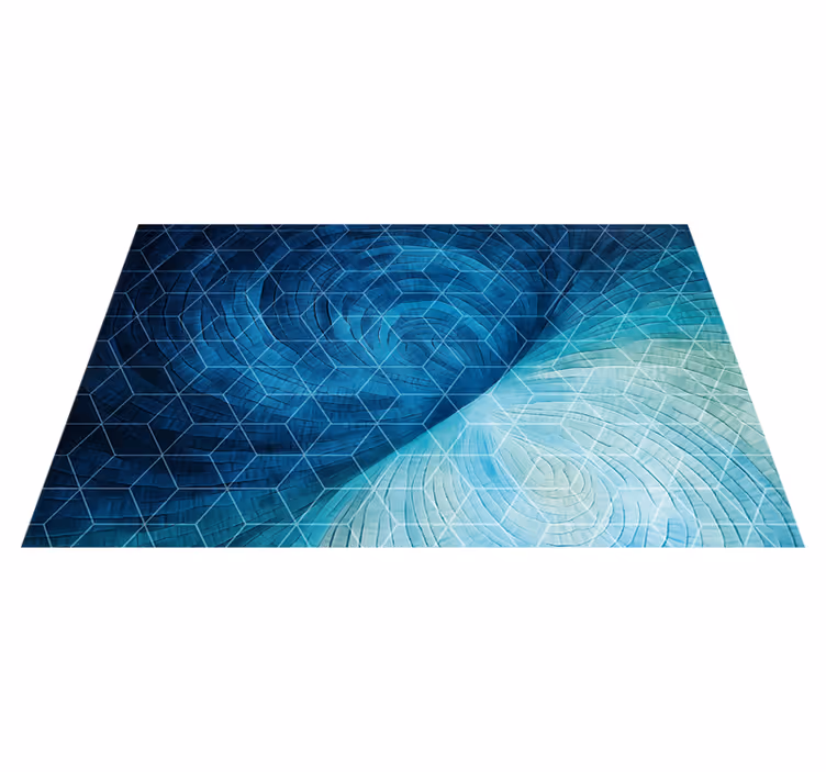 Tapis vinyle salle de bain abstrait bleu - TenStickers